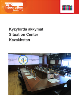 Kyzylorda Akkymat Situation Center Kazakhstan