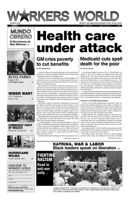 GM Cries Poverty to Cut Benefits Medicaid Cuts Spell