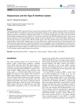 Herpesviruses and the Type III Interferon System