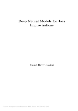 Deep Neural Models for Jazz Improvisations