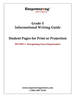 Informational Writing Guide