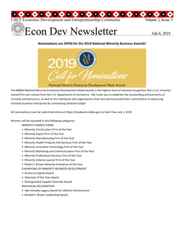 Uset Econ Dev Newsletter