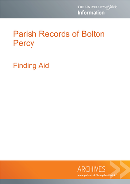 Parish Records of Bolton Percy