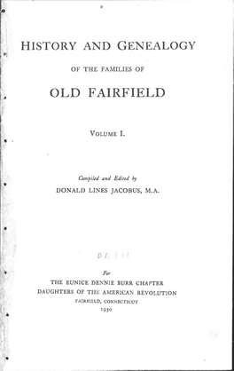 History and Genealogy of the Families of Old Fairfield; V