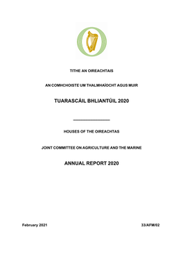 Annual Report 2020, Joint Committee on Agriculture and the Marine