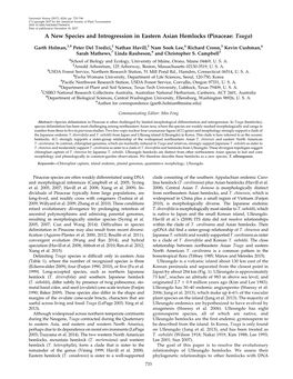 A New Species and Introgression in Eastern Asian Hemlocks (Pinaceae: Tsuga)