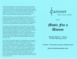 2017 March: Music for a Queene