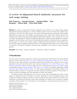 A Review of Alignment-Based Similarity Measures for Web Usage Mining