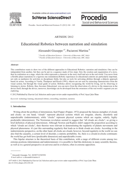 Educational Robotics Between Narration and Simulation