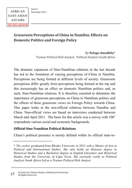 17 Grassroots Perceptions of China in Namibia