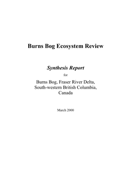 Burns Bog Ecosystem Review