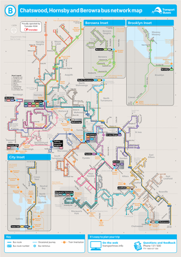 Chatswood, Hornsby and Berowra Bus Network Map