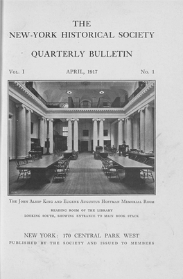 The New-York Historical Society •I Quarterly Bulletin