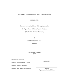 Polling in Congressional Election Campaigns