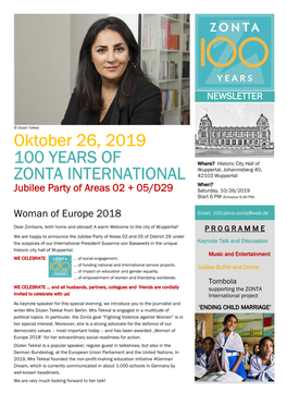 Oktober 26, 2019 100 YEARS of ZONTA INTERNATIONAL