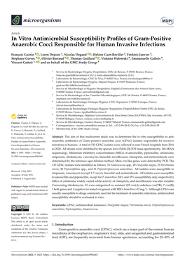 In Vitro Antimicrobial Susceptibility Profiles of Gram-Positive Anaerobic