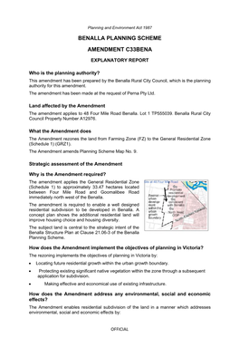 Benalla Planning Scheme Amendment C33bena