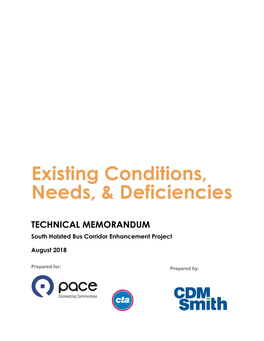 Existing Conditions, Needs, & Deficiencies