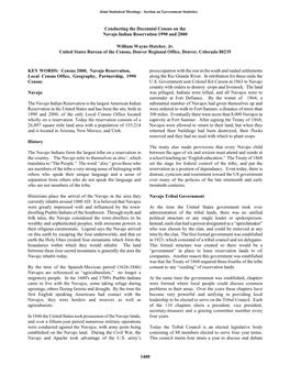 Conducting the Decennial Census on the Navajo Indian Reservation 1990 and 2000