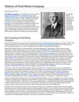 History of Ford Motor Company