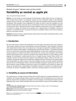 Variability As Normal As Apple Pie