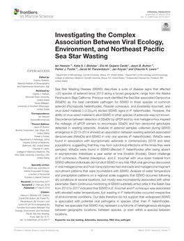 Investigating the Complex Association Between Viral Ecology, Environment, and Northeast Paciﬁc Sea Star Wasting