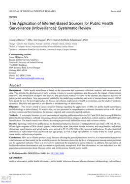 (Infoveillance): Systematic Review