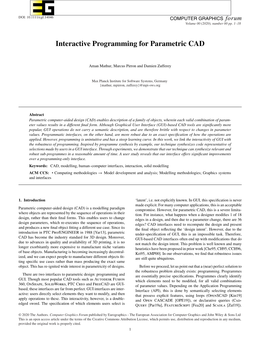 Interactive Programming for Parametric CAD