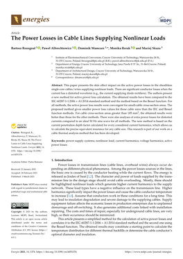 The Power Losses in Cable Lines Supplying Nonlinear Loads