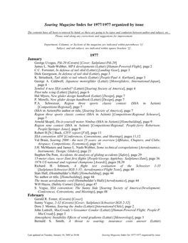 Soaring Magazine Index for 1977/1977 Organized by Issue