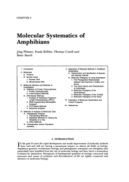 Molecular Systetnatics of Atnphibians