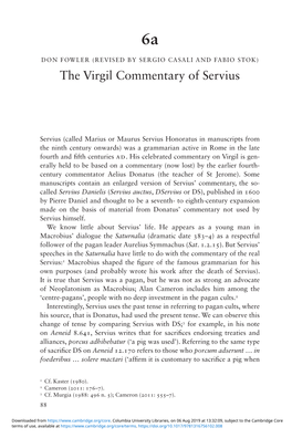 The Virgil Commentary of Servius