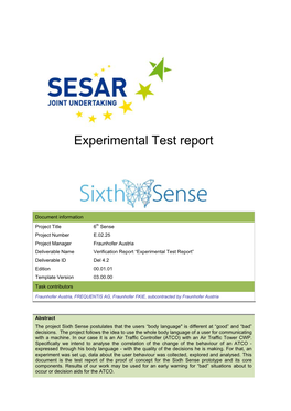 Experimental Test Report