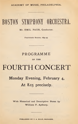 Boston Symphony Orchestra Concert Programs, Season 15, 1895