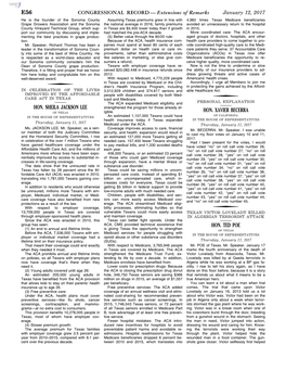 CONGRESSIONAL RECORD— Extensions of Remarks E56 HON