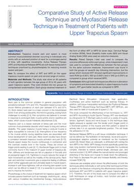 Comparative Study of Active Release Technique and Myofascial Release