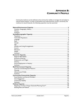 Appendix B: Community Profile