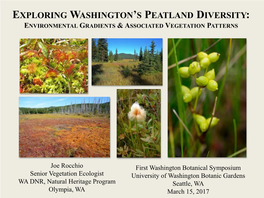 Exploring Washington's Peatland Diversity