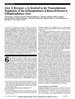 Liver X Receptor a Is Involved in the Transcriptional Regulation of the 6