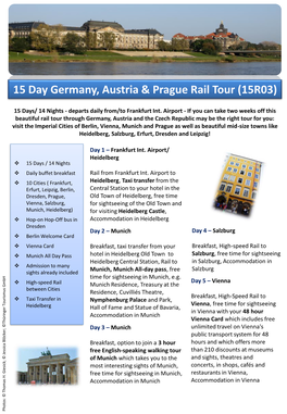 15 Day Germany, Austria & Prague Rail Tour