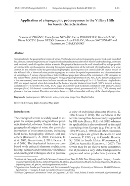 Application of a Topographic Pedosequence in the Villány Hills for Terroir Characterization