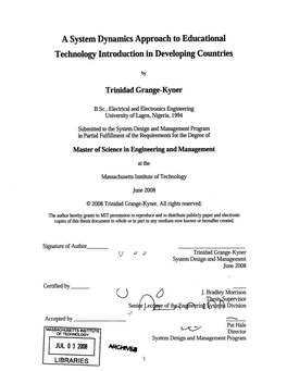 Icts) As Springboards to Advance Their National Development in All Areas, Including Education