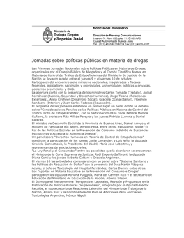 Jornadas Sobre Políticas Públicas En Materia De Drogas