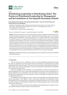 The Practice of Distributed Leadership by Management and Its Limitations in Two Spanish Secondary Schools