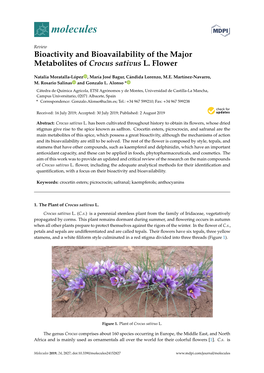 Bioactivity and Bioavailability of the Major Metabolites of Crocus Sativus L