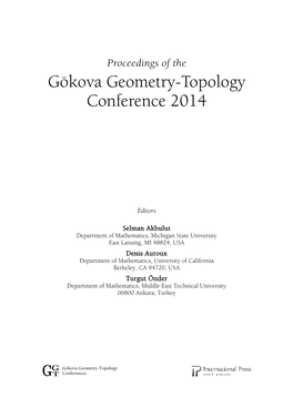 Gökova Geometry-Topology Conference 2014