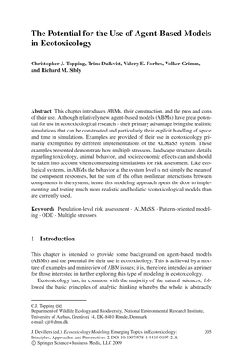 The Potential for the Use of Agent-Based Models in Ecotoxicology