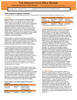 CGRP Antagonists in Migraine Prophylaxis Crystal Sharp, Pharm.D