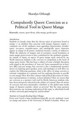 Coercion As a Political Tool in Queer Manga