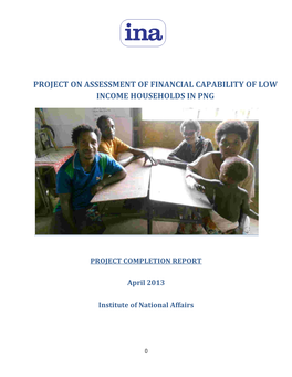 Project on Assessment of Financial Capability of Low Income